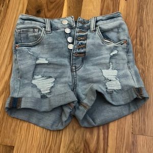 Aeropostale super high rise midi jean shorts